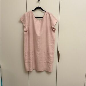 Eileen Fisher Pink Short Sleeve Dress with Pockets